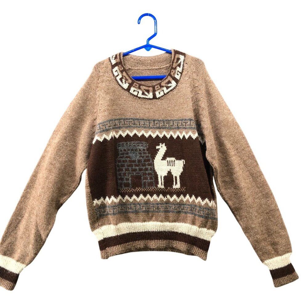 Kids Brown Llama Sweater